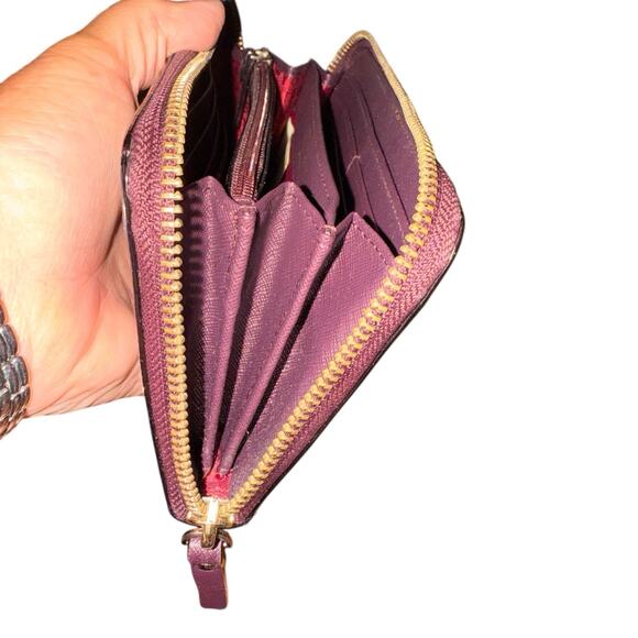 Kate Spade Neda Laurel Way Deep Plum Leather Zip Around Wallet - Picture 8 of 10